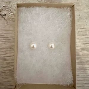 Authentic Pearl and Gold Stud Earrings